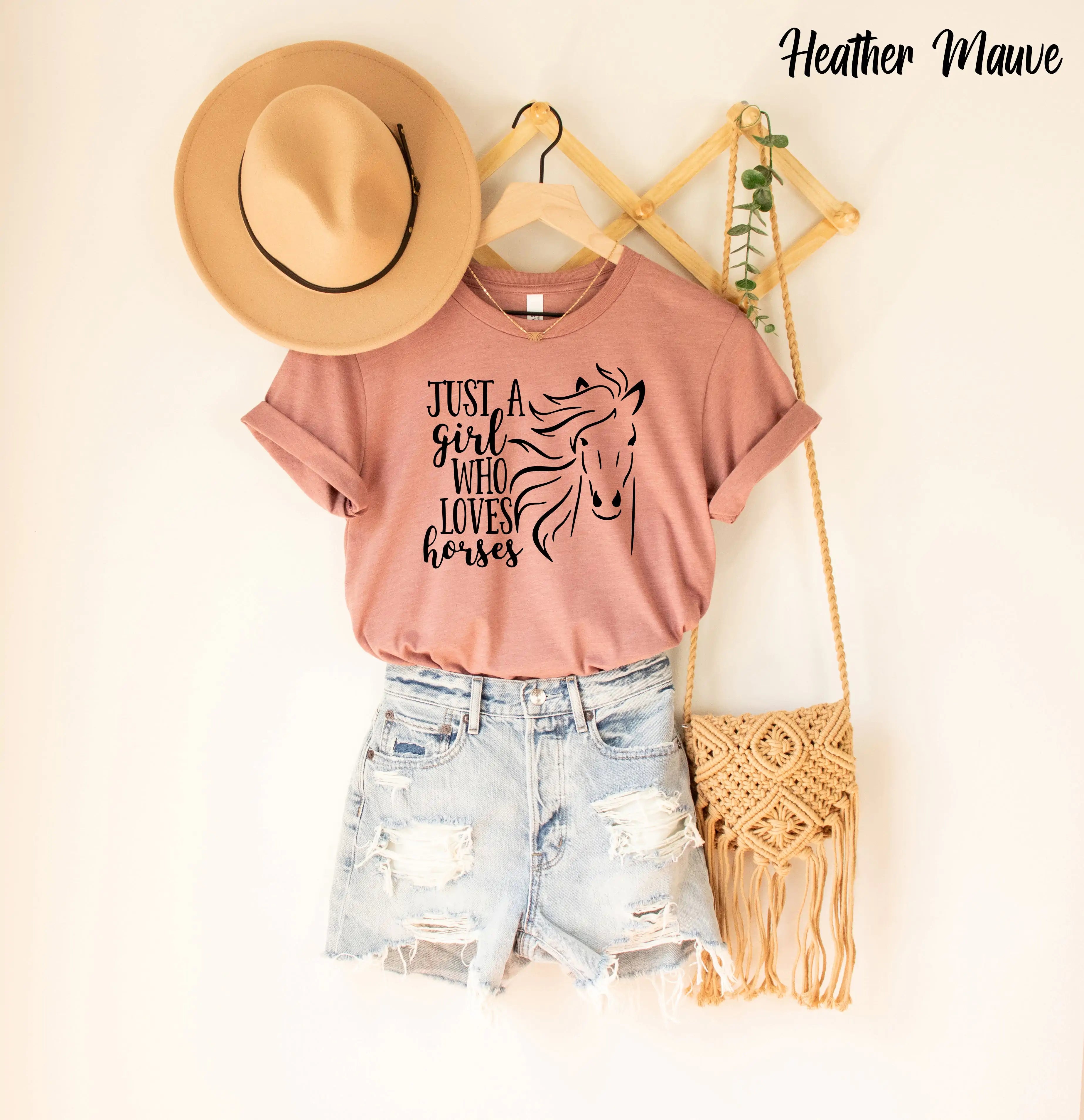 Just a Girl who Loves Horses Shirt, Horse Shirt-- Layered Multi-layer Single Layer