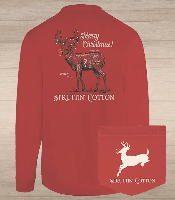 Butcher's Christmas Long Sleeve T-Shirt-- Ribbed T-Shirt High Neck Heavyweight