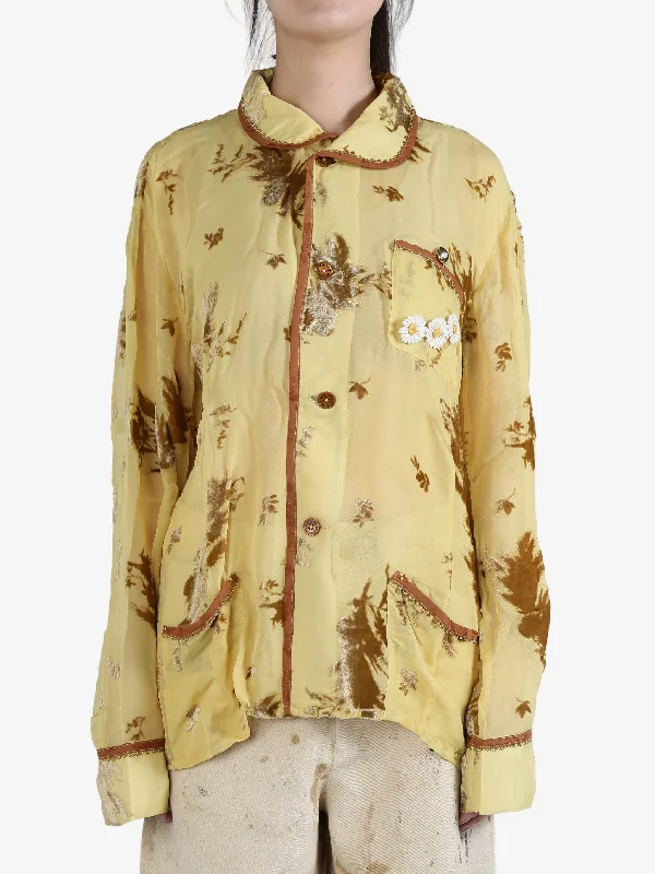 COMMUNS - Unisex Embroidered Shirts-- Cashmere Blend Cotton Blend Poly Blend