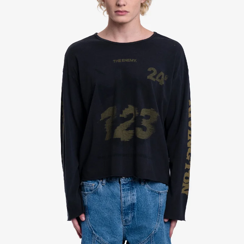 Inri Enemy LS Vintage T-Shirt-- Mesh Blend Leather Blend Suede Blend