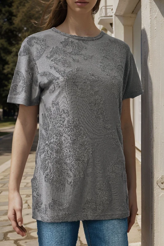 Max 21 Women's Prague Floral Short Sleeve Tee Shirt-- V-Neck T-Shirt Long Sleeve Cotton Max 21 Women's Prague Floral Short Sleeve Tee Shirt-- V-Neck T-Shirt Long Sleeve Cotton