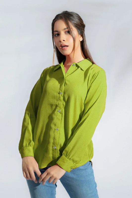 East West Women's Button Down Shirt-- Collared T-Shirt Boat Neck A-Line