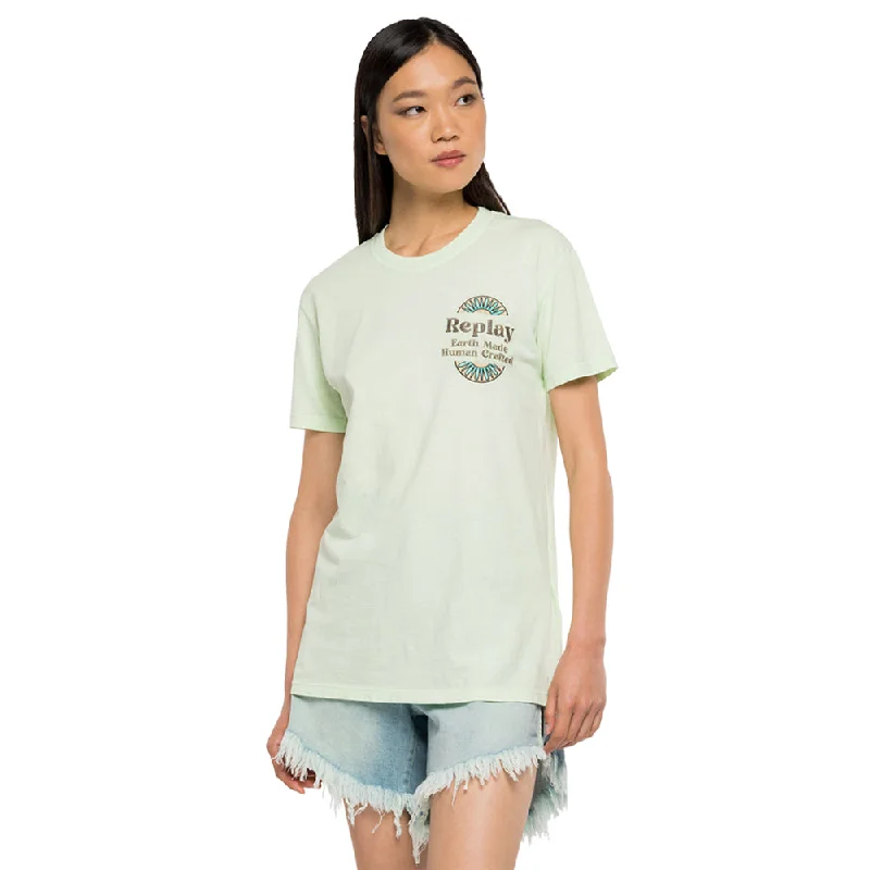 Replay Women's Earth Made Slim T-Shirt-- Houndstooth Herringbone Solid