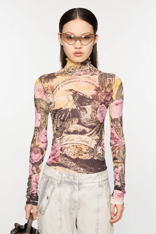 ACNE STUDIOS - Women Printed Seamless T-shirt-- Lace Blend Ribbed Blend Corduroy Blend ACNE STUDIOS - Women Printed Seamless T-shirt-- Lace Blend Ribbed Blend Corduroy Blend