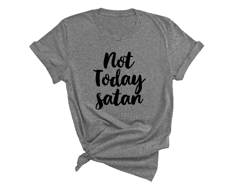 dkhandmade - NOT TODAY SATAN T-SHIRT-- Terry Blend Velvet Blend Canvas Blend