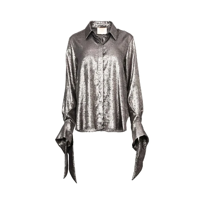 Momoni Women's Sake Shirt-- Satin Blend Silk Blend Wool Blend