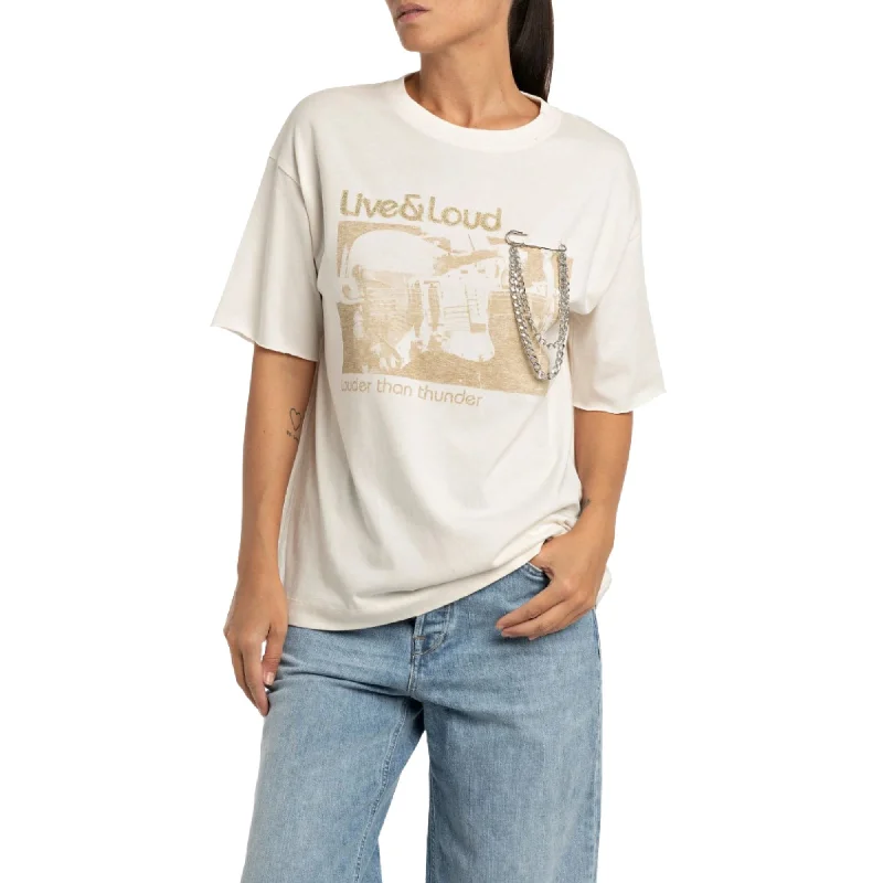 Replay Women's Butter T-shirt-- Jersey Fabric Tulle Fabric Batik Fabric