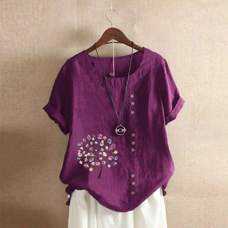 Women's Retro Plus Size Casual Loose Cotton-linen Shirt-- Machine Wash Dry Clean Hand Wash Women's Retro Plus Size Casual Loose Cotton-linen Shirt-- Machine Wash Dry Clean Hand Wash