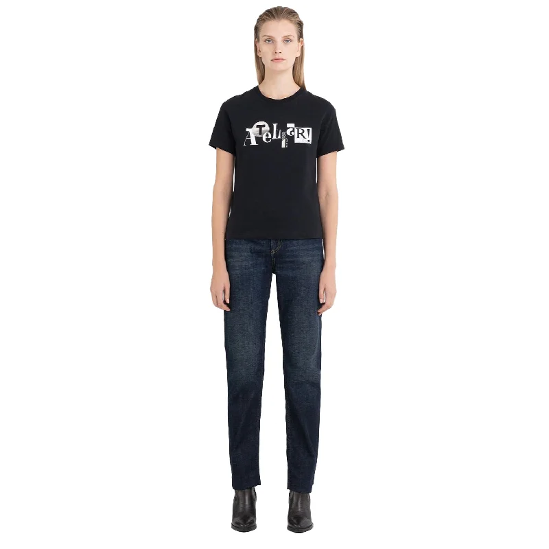 Replay Women's Atelier jersey T-shirt with Print-- Chenille Blend Fleece Blend Nylon Blend Replay Women's Atelier jersey T-shirt with Print-- Chenille Blend Fleece Blend Nylon Blend