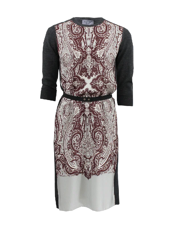 Long Sleeve Silk Front T-Shirt Dress-- Satin Fabric Silk Fabric Chiffon Fabric