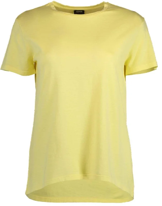 Yellow Crewneck T-shirt-- Ribbed T-Shirt High Neck Heavyweight