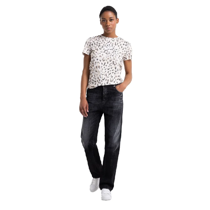 Replay Women's All Over Print Light Cotton T-shirt-- Spandex Blend Rayon Blend Denim Blend Replay Women's All Over Print Light Cotton T-shirt-- Spandex Blend Rayon Blend Denim Blend