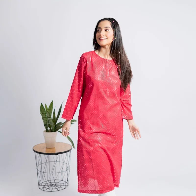 East West Women's Stitched Printed Shirt-- Welt Pockets Slit Pockets Flap Pockets