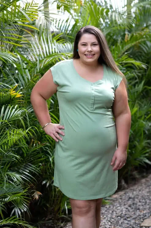 Organic sleepshirt in sage-- Oversized T-Shirt Spandex breathable