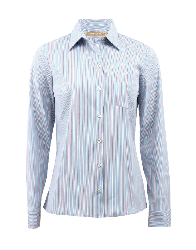 Classic Stripe Shirt With Pocket-- Knit Fabric Woven Fabric Fleece Fabric