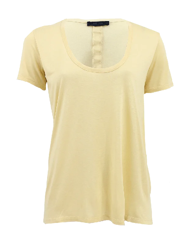 Short Sleeve Scoop Neck T-Shirt-- Notch Collar Peter Pan Collar Cowl Neck