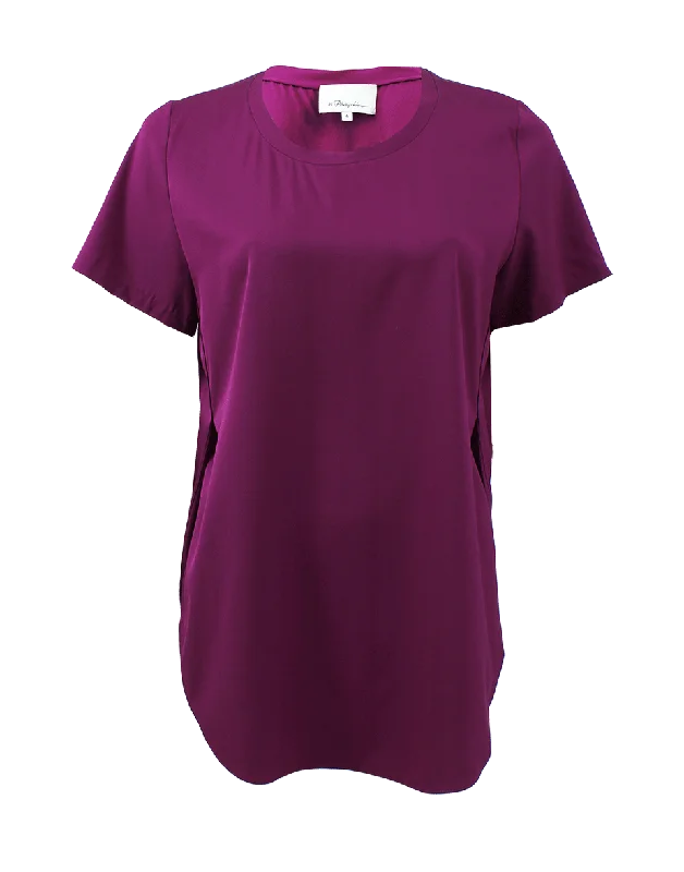 Crewneck Side Seam Shirt-- Ribbed Striped Patterned