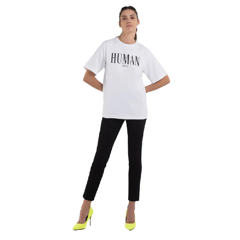 Replay Women's Organic Cotton T-shirt with Print-- Rayon Velvet Corduroy
