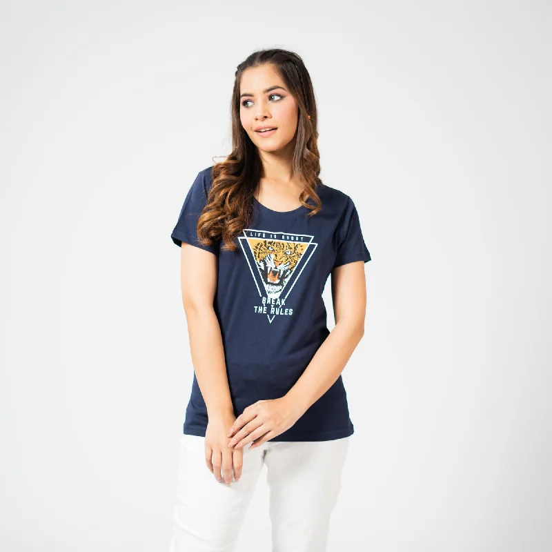 BYD Women's Break The Rule Printed Crew Neck Tee Shirt-- Terry Blend Velvet Blend Canvas Blend BYD Women's Break The Rule Printed Crew Neck Tee Shirt-- Terry Blend Velvet Blend Canvas Blend