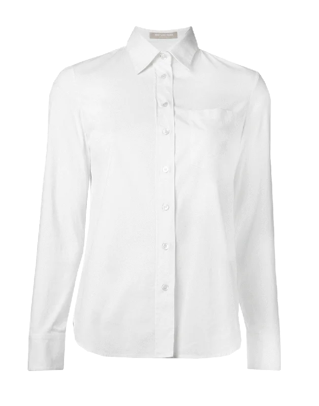 Classic Shirt With Pocket-- Welt Pockets Slit Pockets Flap Pockets