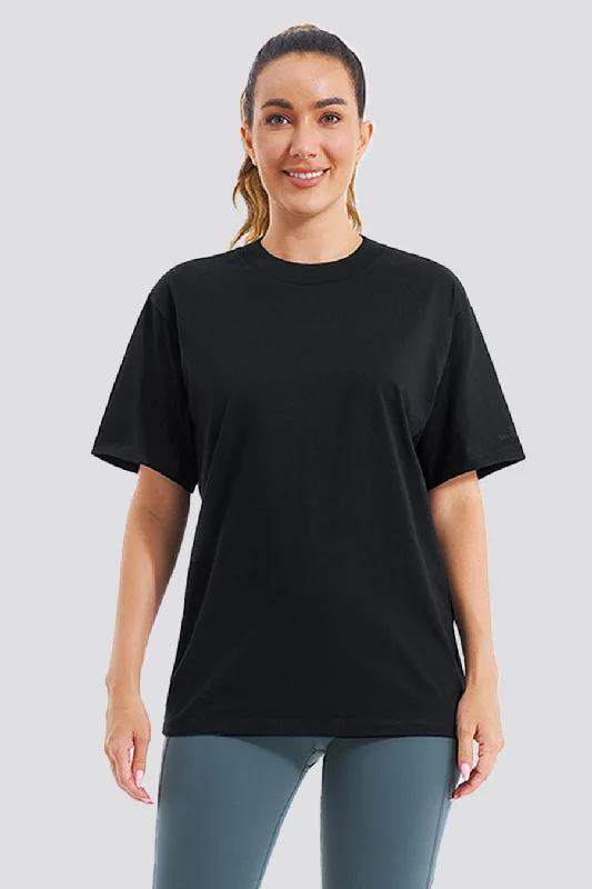 Women's Cotton Oversized T-Shirt-- Layered Multi-layer Single Layer