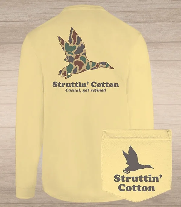 Old School Mallard T-Shirt - Sunshine Yellow-- Plaid T-Shirt Polka Dot Checkered