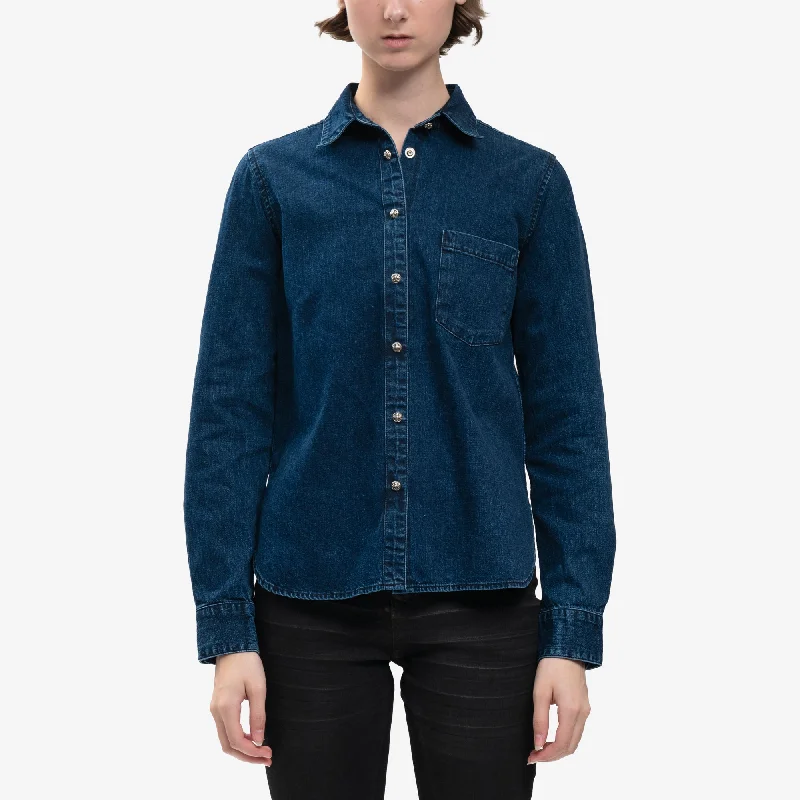 Womans CH Denim Shirt with Loose Ends-- Zippered Front Buttoned Front Snap Front