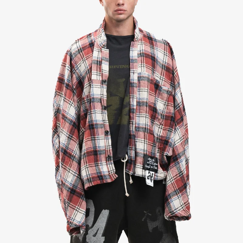 Nazarene Plaid Shirt-- Terry Blend Velvet Blend Canvas Blend