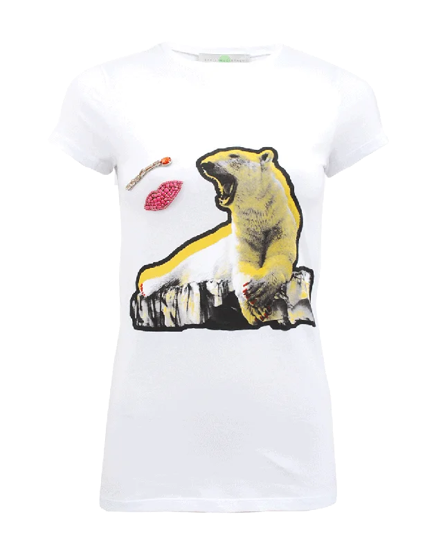 Short Sleeve Polar Bear T-Shirt-- Houndstooth Herringbone Solid