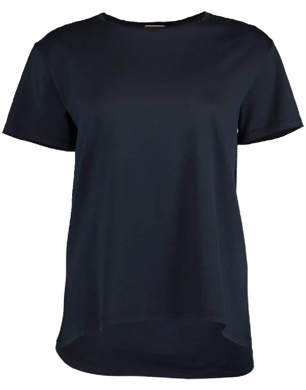 Navy Crewneck T-shirt-- Thin T-Shirt Open Front Quick Dry