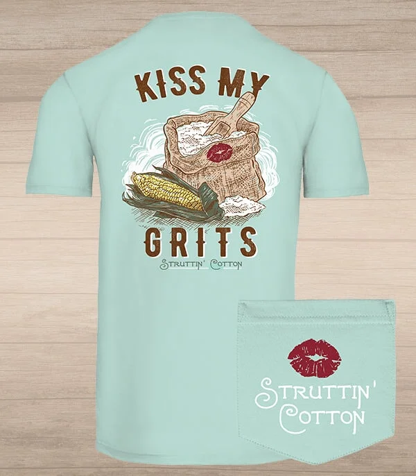 Kiss My Grits T-Shirt-- Elasticated Padded Insulated