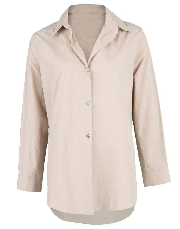 Sand Cotton Jac Shirt-- Hooded Caped Shawl Collar