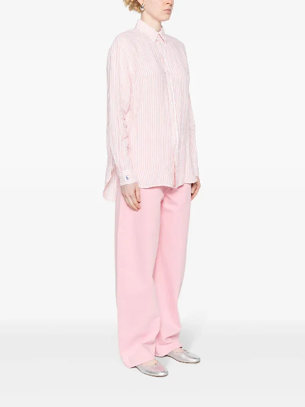 POLO RALPH LAUREN - Women Line Ligh Long Sleeve Button Front Shirt-- Terry Blend Velvet Blend Canvas Blend POLO RALPH LAUREN - Women Line Ligh Long Sleeve Button Front Shirt-- Terry Blend Velvet Blend Canvas Blend
