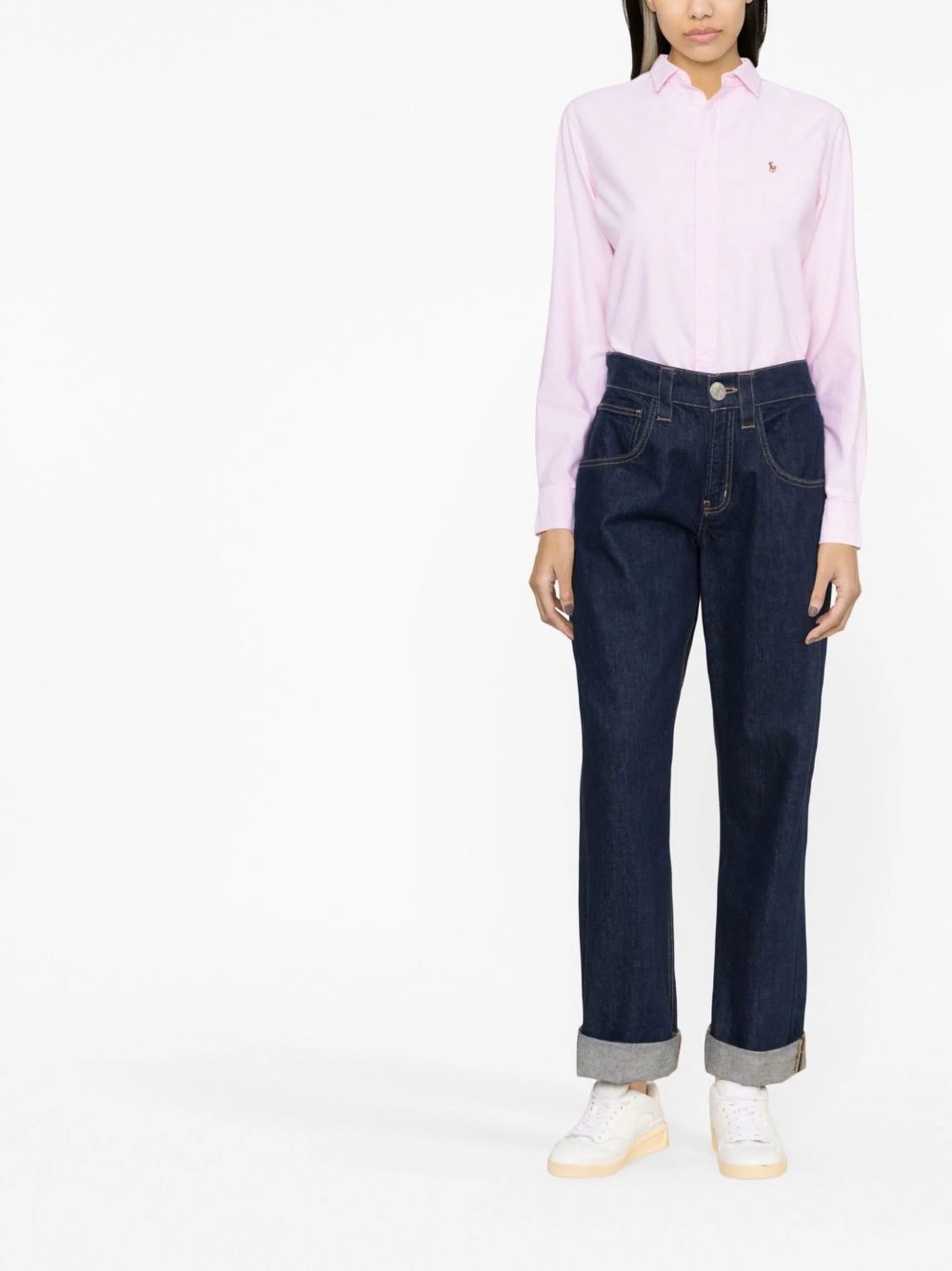 POLO RALPH LAUREN - Women Crlte St Long Sleeve Button Front Shirt-- Zippered Front Buttoned Front Snap Front POLO RALPH LAUREN - Women Crlte St Long Sleeve Button Front Shirt-- Zippered Front Buttoned Front Snap Front