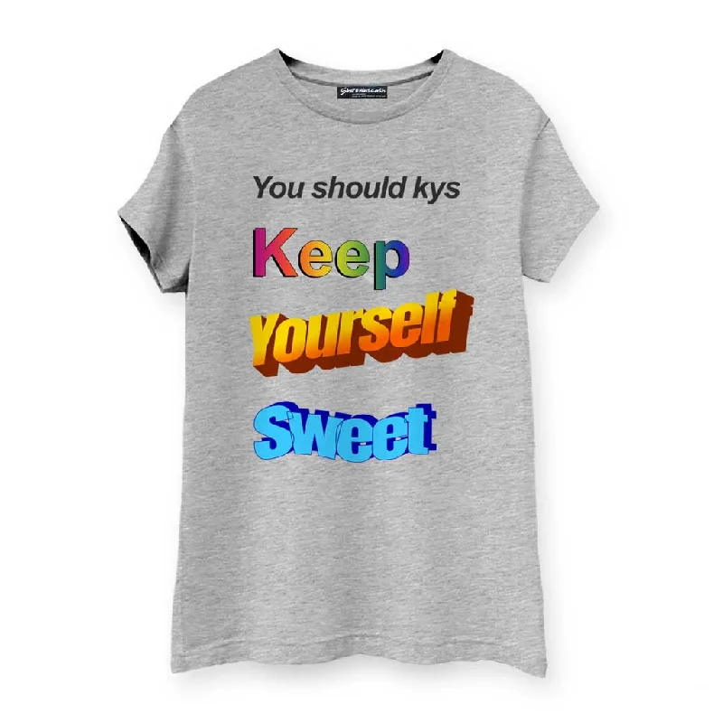 Keep It Sweet Womens T-Shirt-- Cashmere Blend Cotton Blend Poly Blend