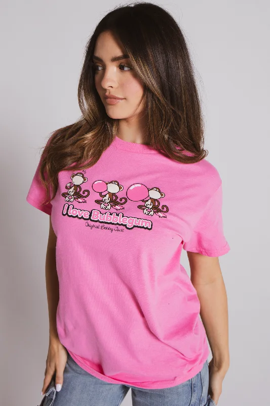 Bubblegum - Bobby Jack Boyfriend T-Shirt -Pink-- Mesh Fabric Canvas Fabric Denim Fabric Bubblegum - Bobby Jack Boyfriend T-Shirt -Pink-- Mesh Fabric Canvas Fabric Denim Fabric