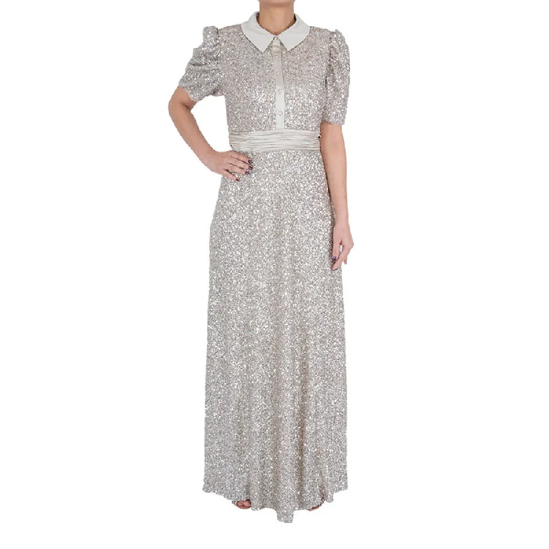 Theia Phoebe Sequin Shirt  Gown-- Ribbed T-Shirt High Neck Heavyweight