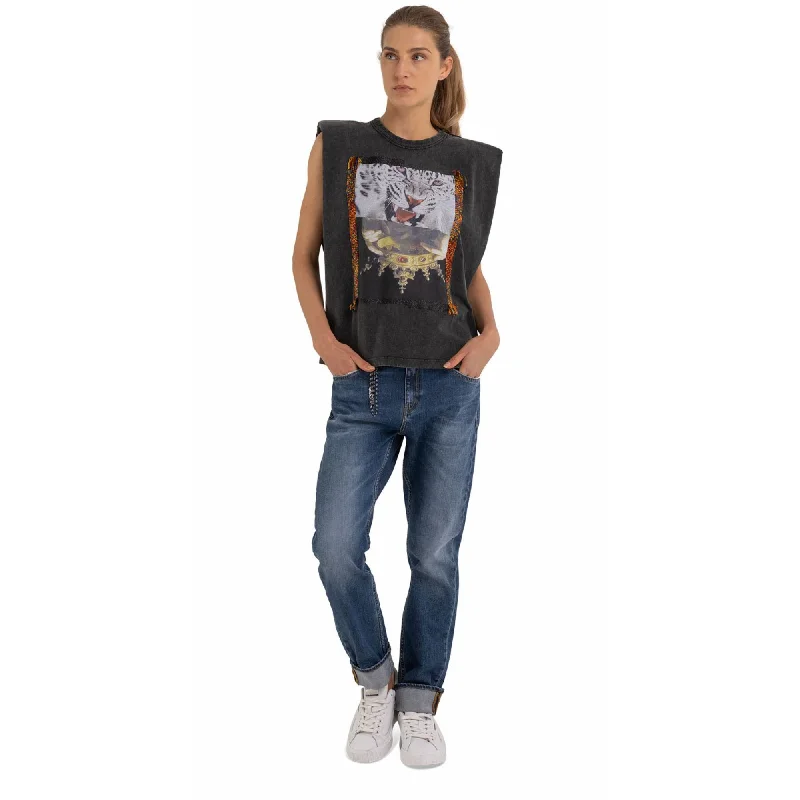 Replay Women's Dyed Heavy Jersey T-shirt-- Silk Blend Satin Velvet