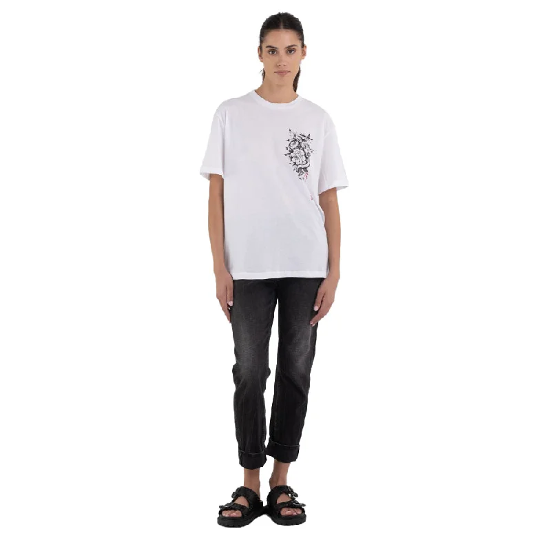 Replay Women's T-shirt with Flowers and Snake Print-- Anti-Shrink Durable Soft