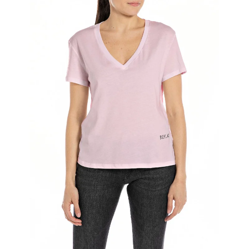 Replay Women's Cotton Jersey T-shirt-- Cotton Fabric Linen Fabric Terry Fabric