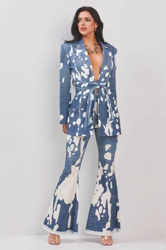Lenox Denim Pant Chic Faux Leather Pants