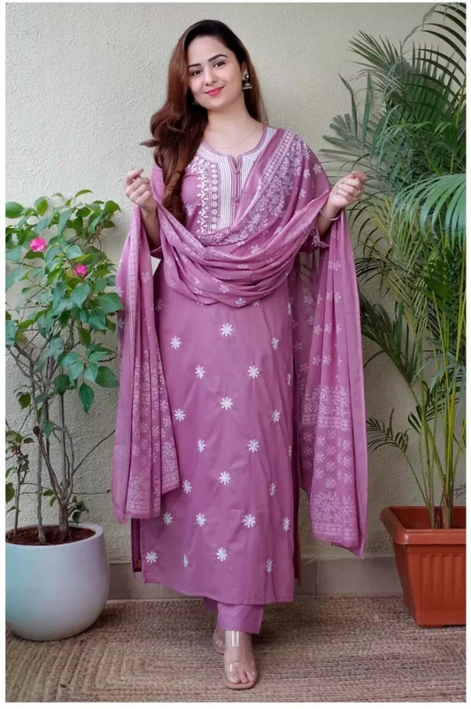 Women's Purple Viscose Embroidered Floral Kurta Pant With Dupatta - Malishka Export Comfy Zip-Up Pants Women's Purple Viscose Embroidered Floral Kurta Pant With Dupatta - Malishka Export Comfy Zip-Up Pants