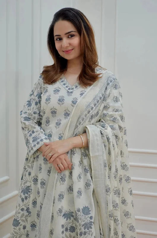 Women's White Printed Viscose Rayon Kurta And Pant Set - Alvami Comfortable Denim Pants Women's White Printed Viscose Rayon Kurta And Pant Set - Alvami Comfortable Denim Pants