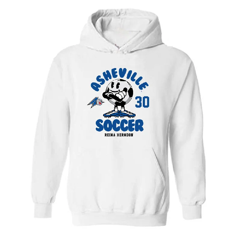 UNC Asheville - NCAA Women's Soccer : Reina Herndon - Fashion Shersey Hooded Sweatshirt Hoodie with Hem Drawcord Adjustable Customizable