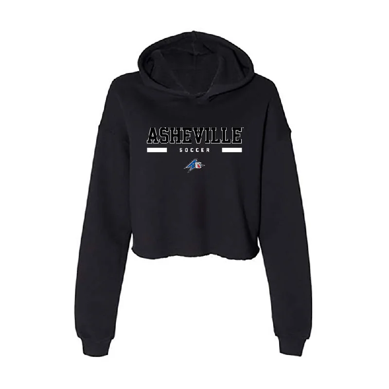UNC Asheville - NCAA Women's Soccer : Reina Herndon - Women's Crop Fleece Hoodie Hoodie with Elastic Waist Stretchable Comfortable UNC Asheville - NCAA Women's Soccer : Reina Herndon - Women's Crop Fleece Hoodie Hoodie with Elastic Waist Stretchable Comfortable