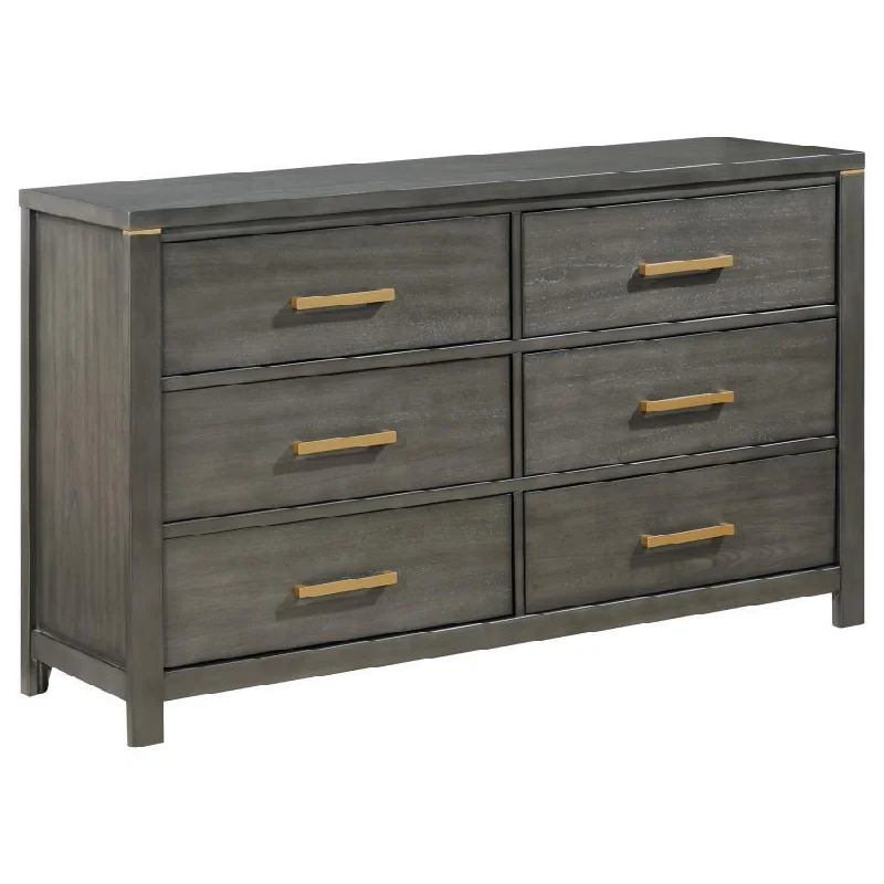 Kieran - 6-Drawer Dresser - Gray Tunics Review highly