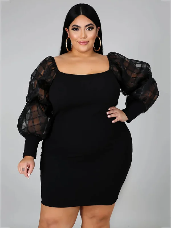 Plus Size Long Sleeve Hollow Out Mesh Mini Dresses Stylish Spaghetti Strap Mini Dress Plus Size Long Sleeve Hollow Out Mesh Mini Dresses Stylish Spaghetti Strap Mini Dress