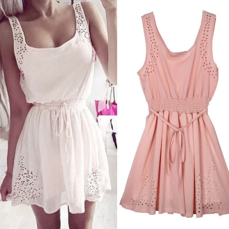 Sexy Womens Dresses Slim Sleeveless Hollow White Women Summer Dress Lady 2 Color Chiffon Mini Dresses Vestidos casual Cozy Jersey Mini Dress Sexy Womens Dresses Slim Sleeveless Hollow White Women Summer Dress Lady 2 Color Chiffon Mini Dresses Vestidos casual Cozy Jersey Mini Dress