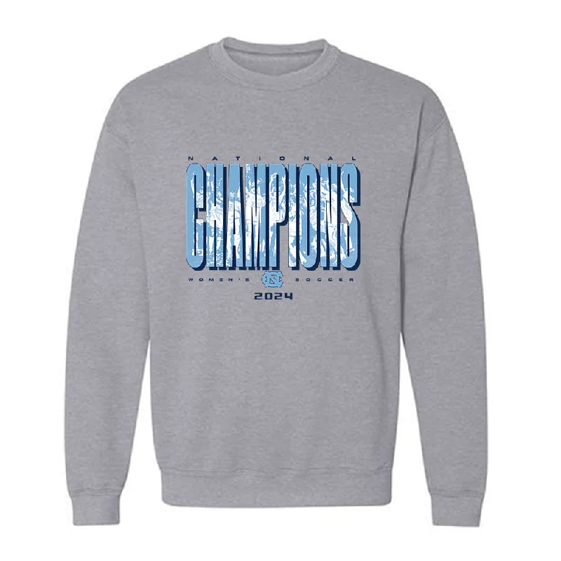 UNC - NCAA Women's Soccer : Eden Bretzer - National Champs v3 Crewneck Sweatshirt Hoodie with Back Slit Movement Comfort UNC - NCAA Women's Soccer : Eden Bretzer - National Champs v3 Crewneck Sweatshirt Hoodie with Back Slit Movement Comfort