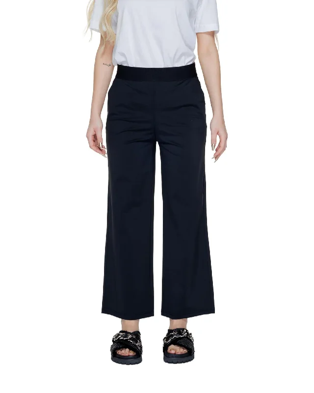 Street One  Women's Wide Leg Pants Black Fashionable Work Pants